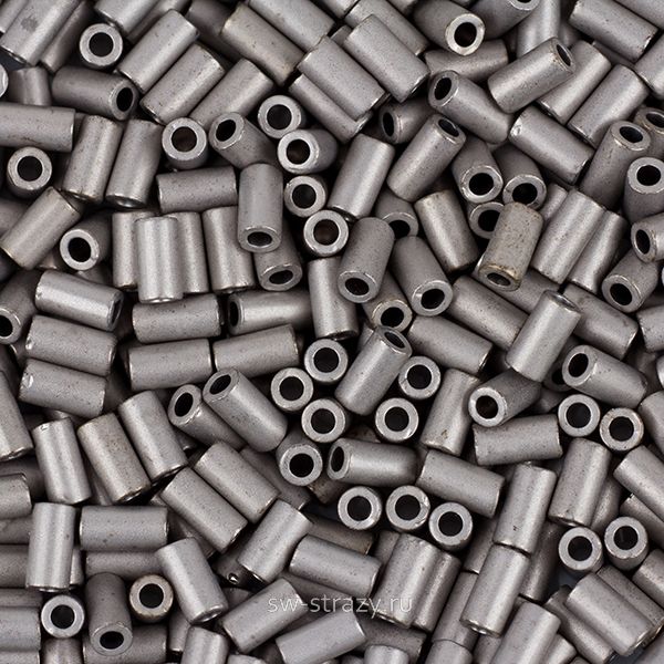 Бисер стеклярус 3 mm #0566 Металлизированный матовый, античное серебро