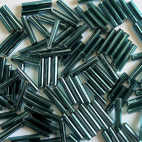 Бисер стеклярус 9 mm #0027BD морская волна