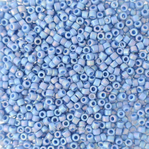 Бисер круглый 15/0 #2636F Матовый радужный, светло-синий