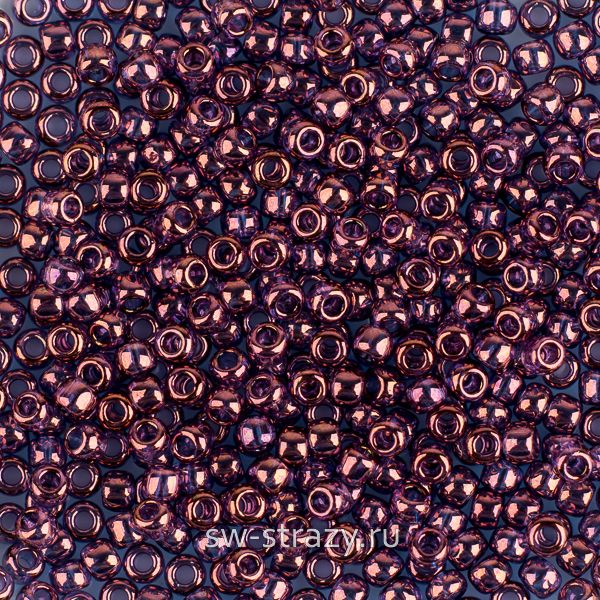 Бисер круглый 15/0 #0201 Темный аметист золотой глянец