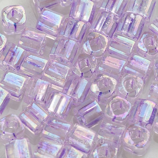 Бисер Cube 4 mm #0477D Прозрачный радужный наперстянка