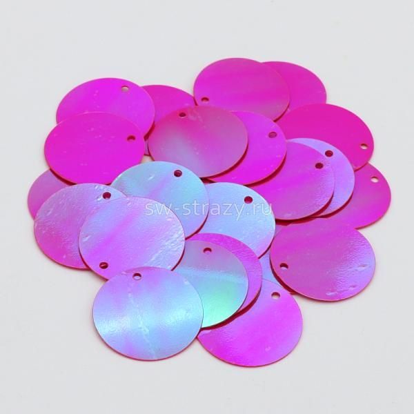 Пайетки круг 2 см Fuchsia AB (3 гр)