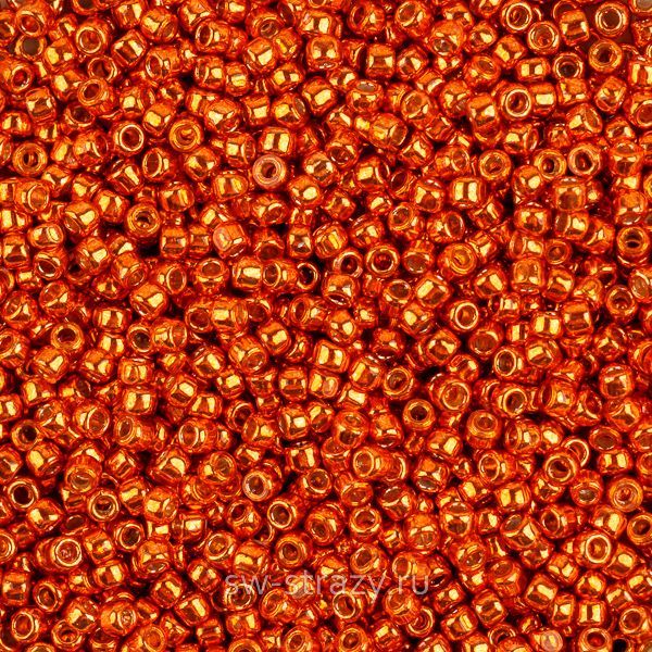 Бисер круглый 15/0 #0562PF Permanent finish Гальванизированный шафран