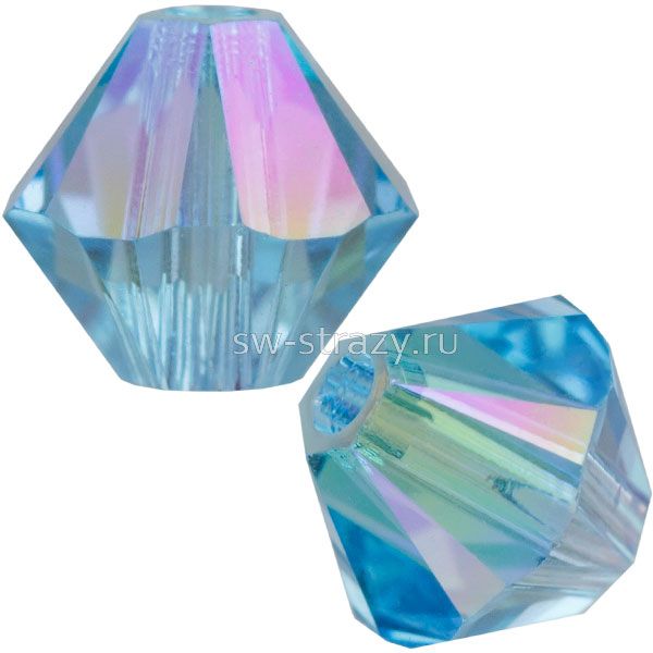 Бусины 5328 3 mm Aquamarine Shimmer 2X