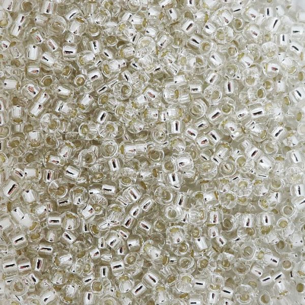 Бисер круглый 15/0 #0021 Внутреннее серебрение, хрусталь