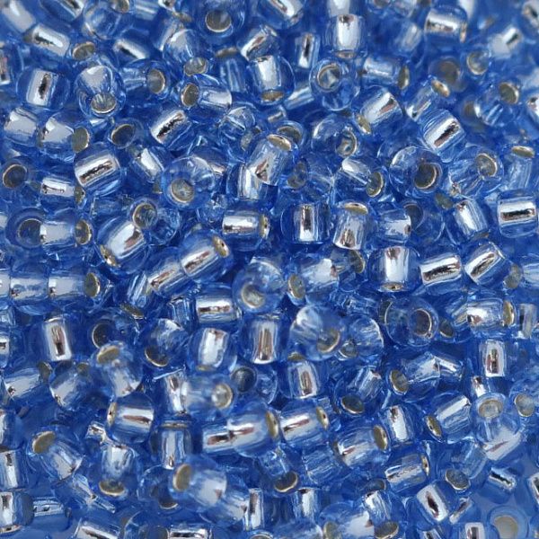 Бисер круглый 11/0 #0033 Внутреннее серебрение,  светлый сапфир